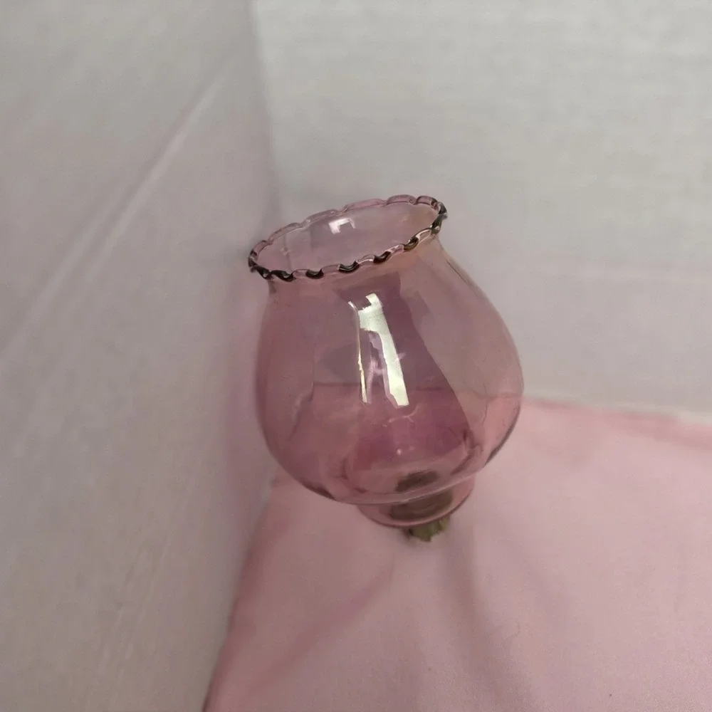 HOMCO Pink Celeste Pegged Ruffled Votive Candle Holder Sconce Home Interiors